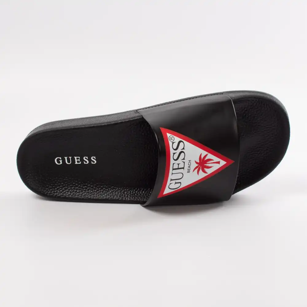 Claquette Homme Guess Slide Noir Zeshoes