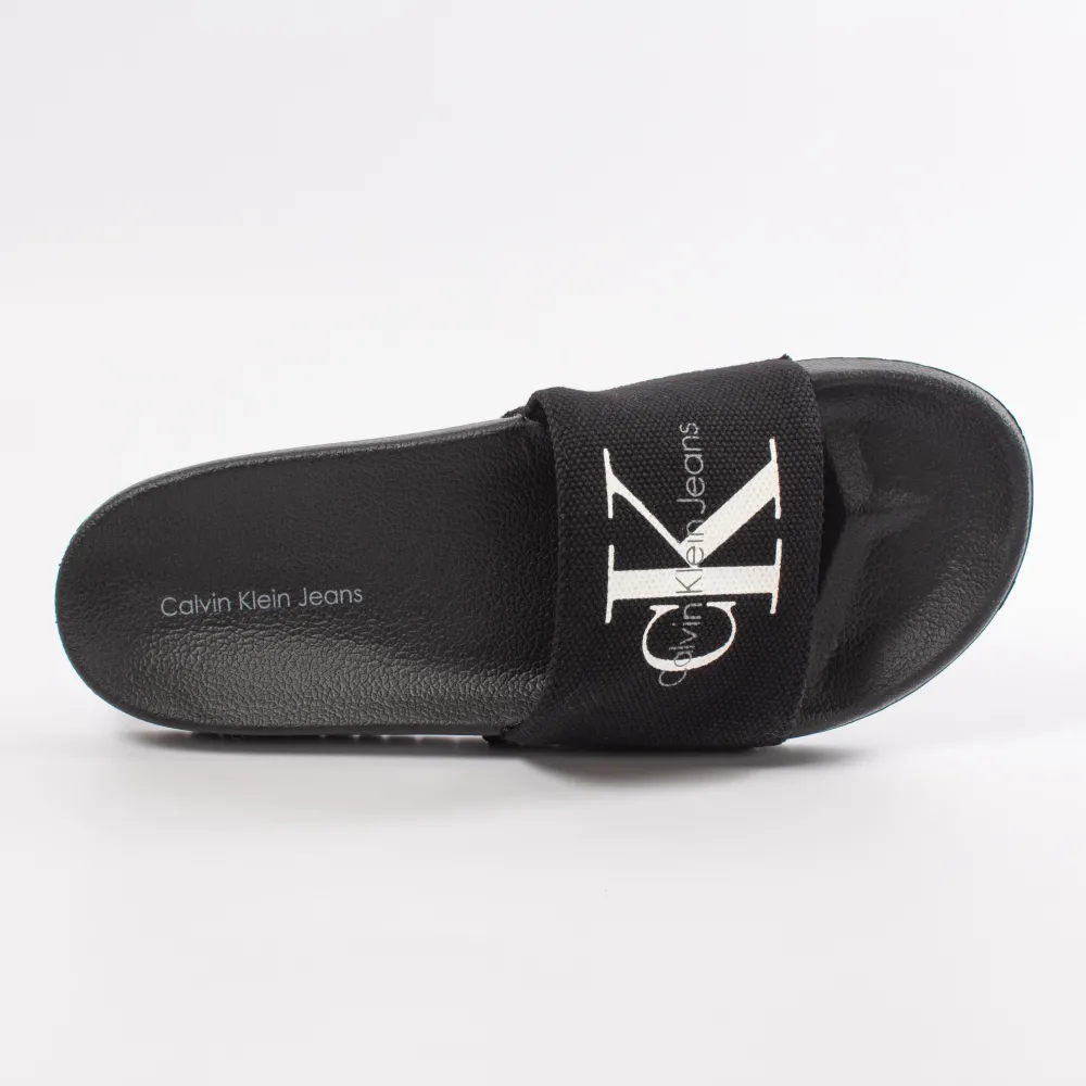 Claquette Homme Calvin Klein Viggo Logo Noir Zeshoes