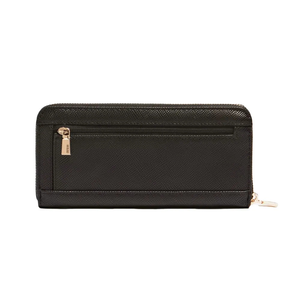 Guess Portefeuille Laurel En Cuir PU – Style Jeans Femme – Compartiments Pratiques Et Élégant Noir