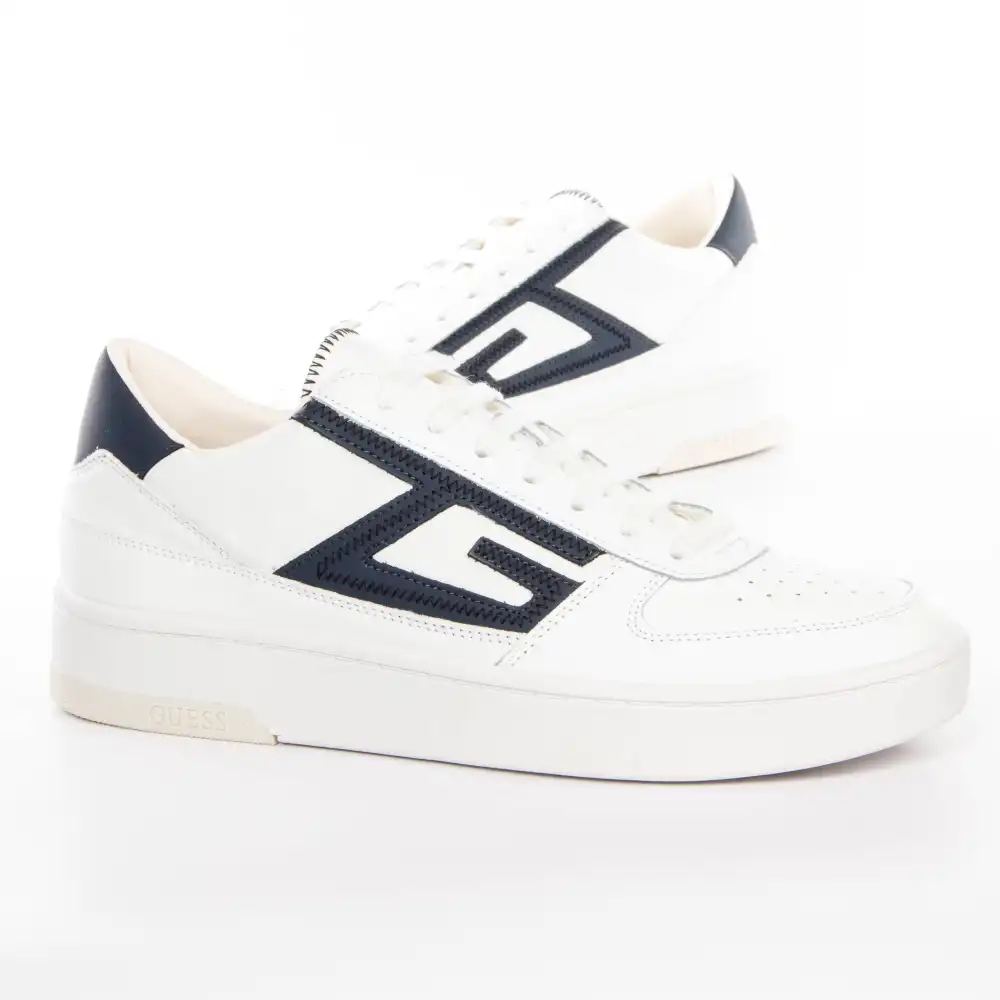 Basket de ville basse homme Guess Classic Salerno logo G Blanc - ZESHOES