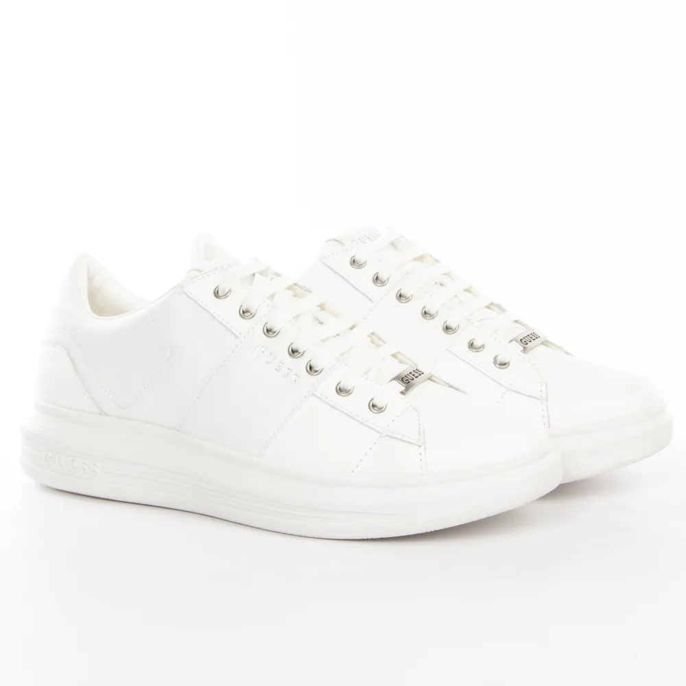 Guess Basket Vibo Classic triangle logo Homme Blanc