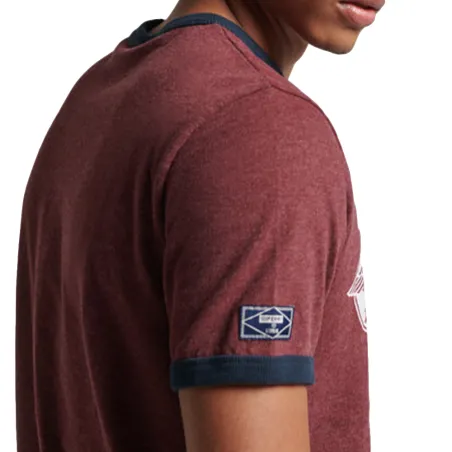 T shirt manche courte homme Superdry Bordeaux Core Logo Graphic Ringer