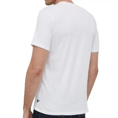 T shirt manche courte homme Guess Blanc Logo triangle 
