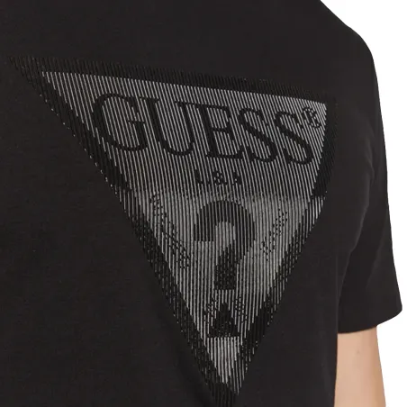 T shirt manche courte homme Guess Noir Classic logo triangle 