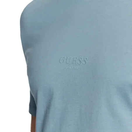 T shirt manche courte homme Guess Gris Classic logo relief