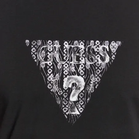 T shirt manche courte homme Guess Noir Classic logo triangle