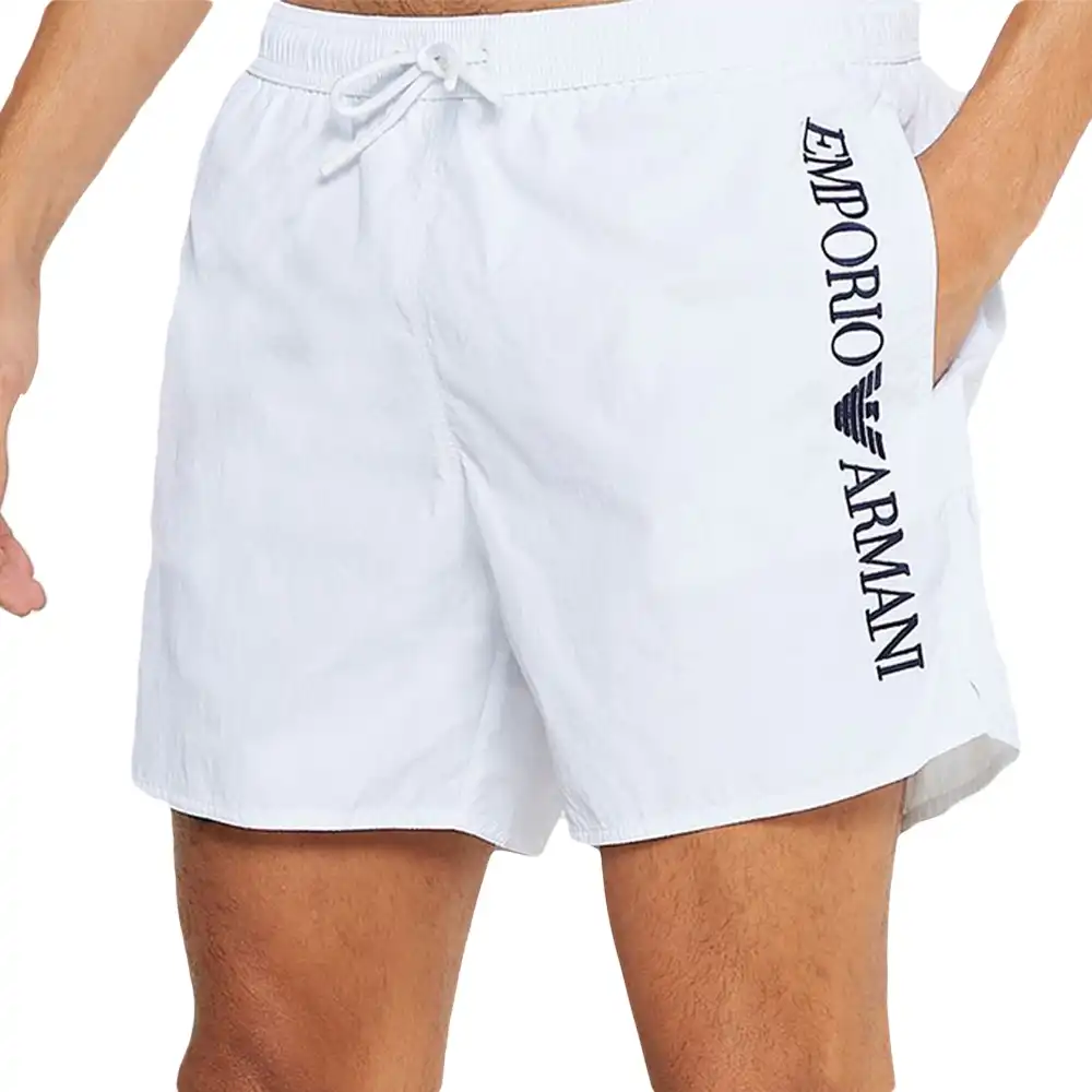 Short de bain homme Emporio Armani Original summer Blanc - ZESHOES