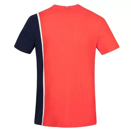 T shirt manche courte homme Le Coq Sportif Rouge Essential bicolor