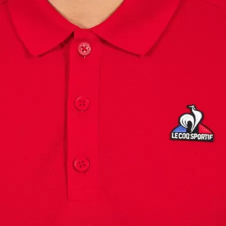 Polo manche courte Le Coq Sportif Rouge Essential logo cocorico