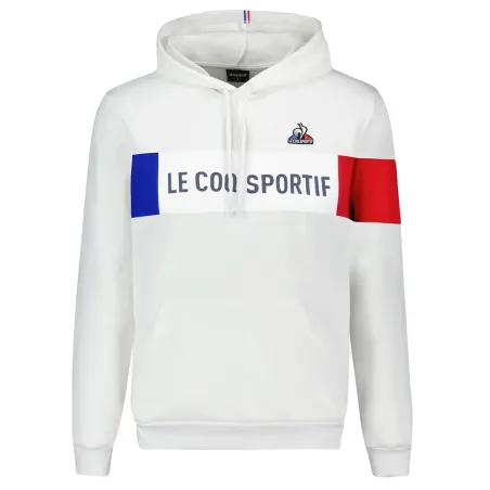 Sweat capuche homme Le Coq Sportif Blanc Essential tricolore