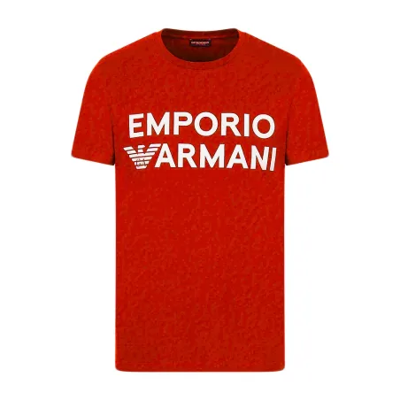 T shirt manche courte homme Emporio Armani Rouge Big front logo