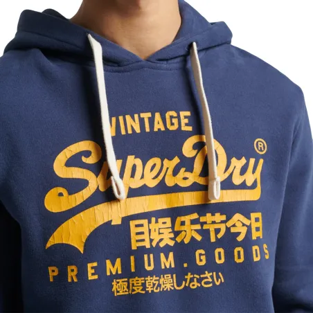 Sweat capuche homme Superdry Bleu Vintage Logo Heritage
