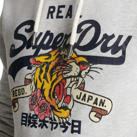 Sweat shirt homme Superdry Gris Vintage Logo Narrative