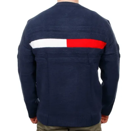 Pull homme Tommy Jeans Bleu Soft cable flag 