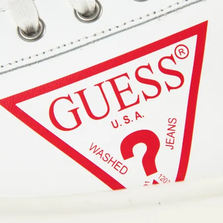 Basket basse homme Guess Blanc Red logo triangle