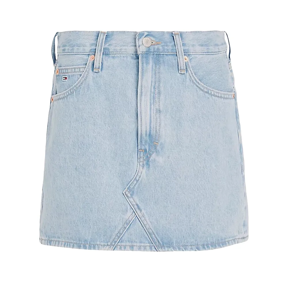 Flag logo classic. Jupe Tommy Jeans Flag logo classic Femme Bleu Jean. Authentique Vetement de la marque Tommy Jeans - design streetwear/sportswear de