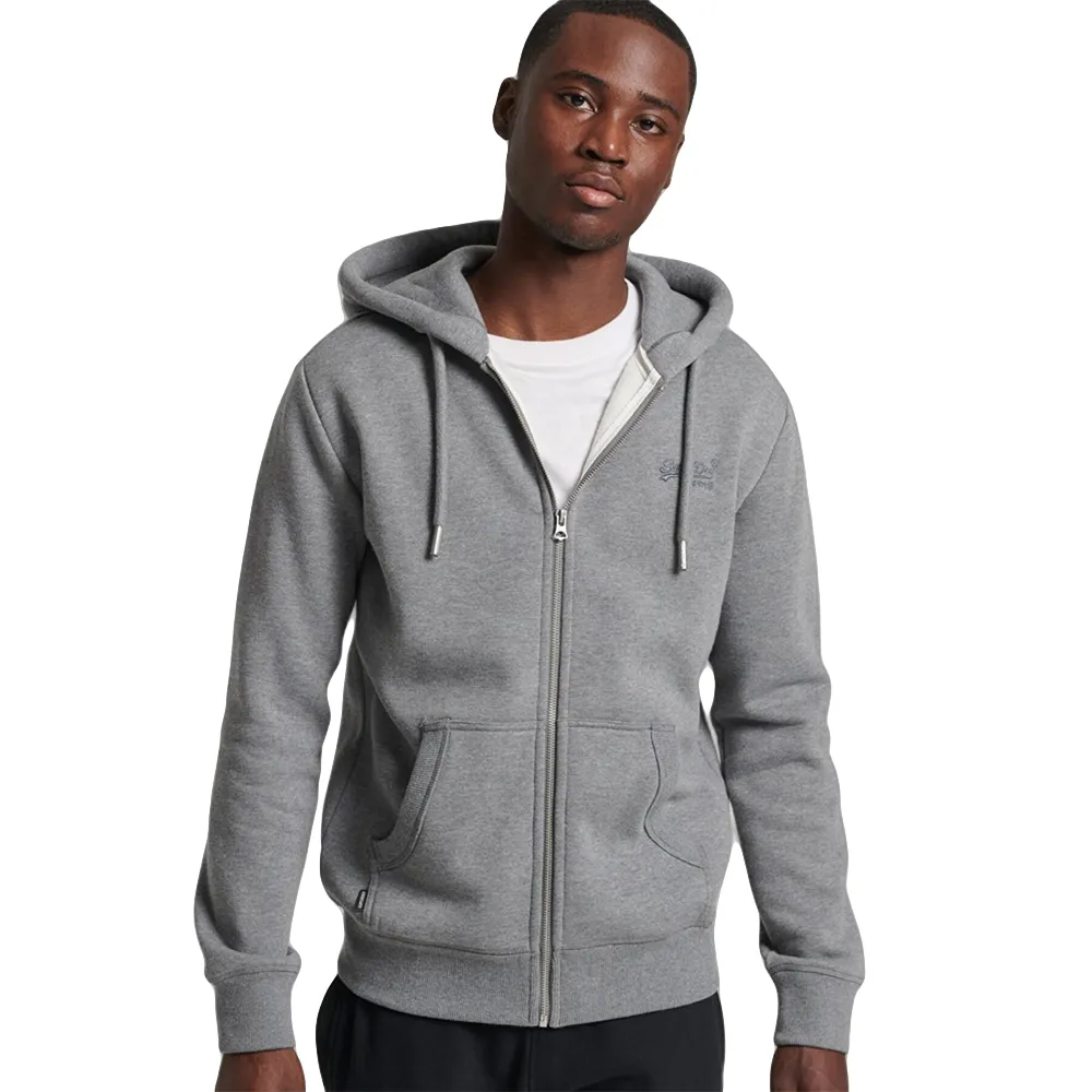 Superdry Sweat Logo brodé Homme Gris