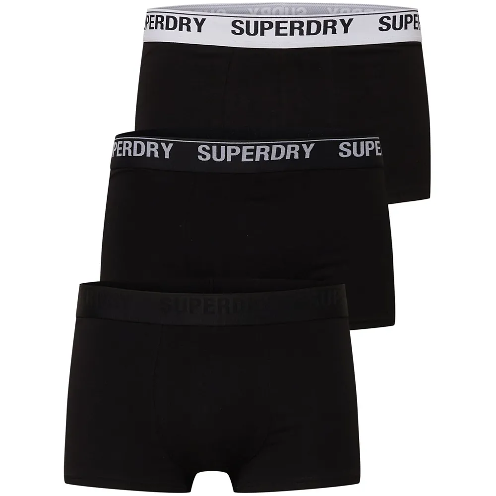 Superdry Boxer Pack x3 unlimited logo Homme Noir