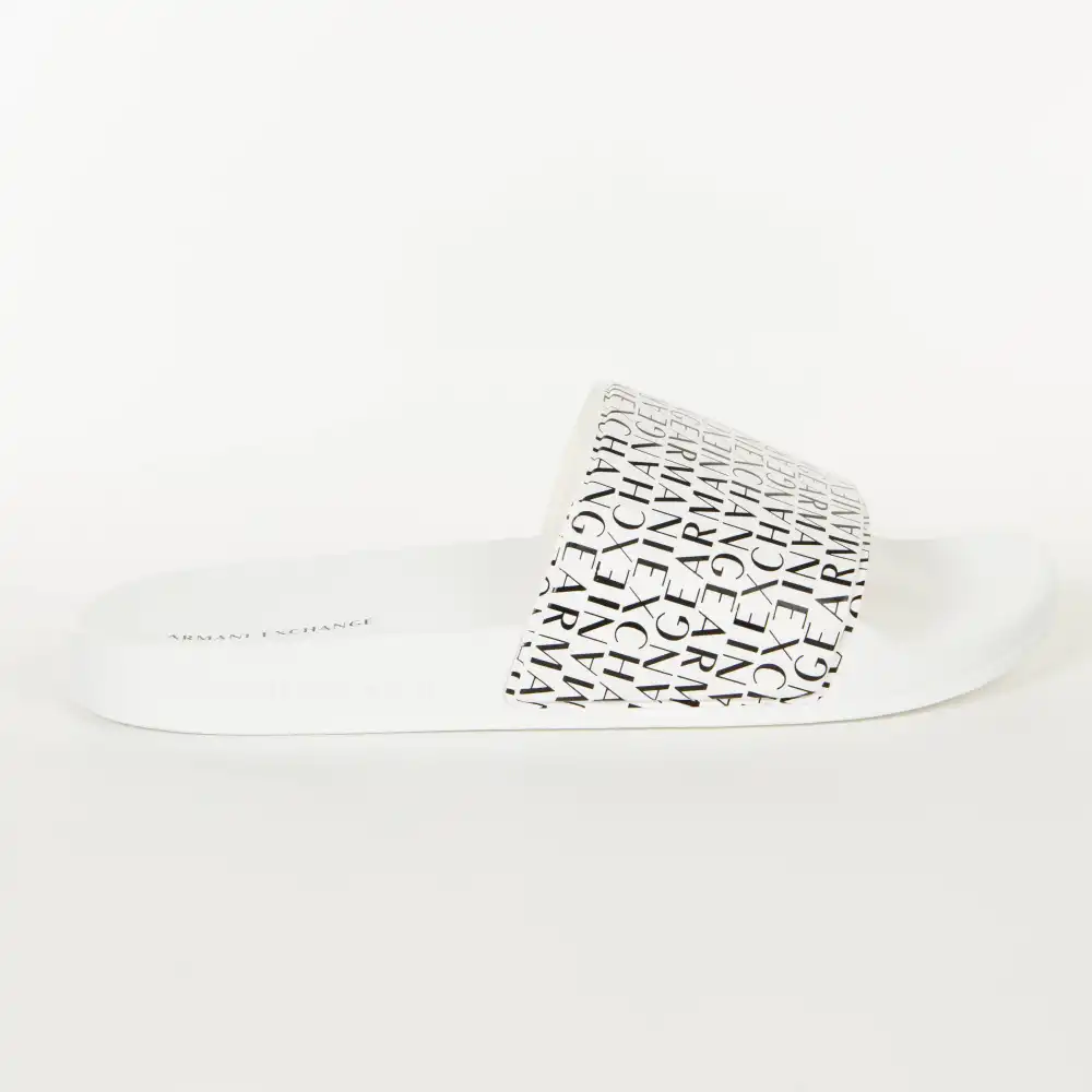 Claquette homme Armani Exchange Classic slide pool Blanc - ZESHOES Claquette homme Armani Exchange Classic slide pool Blanc - ZESHOES