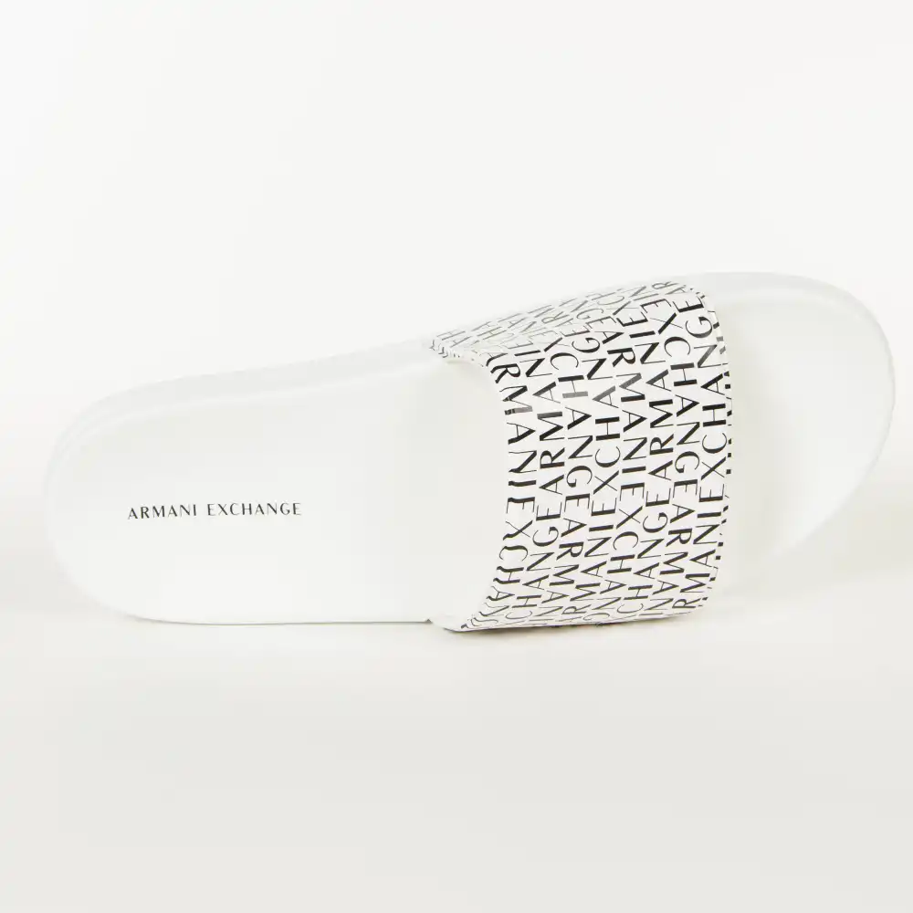 Claquette homme Armani Exchange Classic slide pool Blanc - ZESHOES Claquette homme Armani Exchange Classic slide pool Blanc - ZESHOES