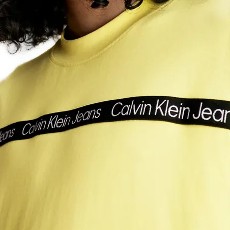 T shirt manche courte homme Calvin Klein Jaune Classic logo color line