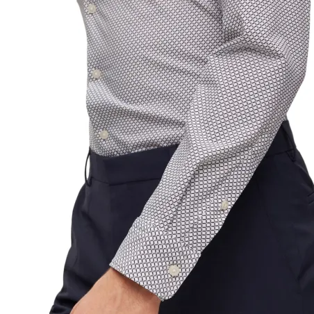 Chemise manches longues homme Boss Bleu Slim Fit jersey stretch 