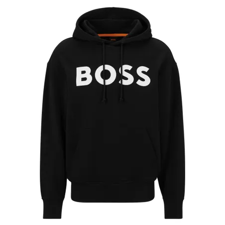 Sweat capuche homme Boss Noir Classic front logo