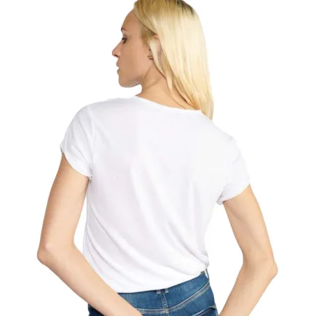 Tee shirt manche courte femme Le Temps Des Cerises Blanc Basitrame 