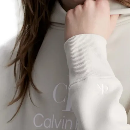 Sweat capuche homme Calvin Klein Beige polar