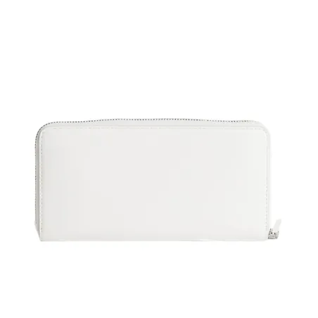 Portefeuille femme Calvin Klein Blanc Zippé logo relief