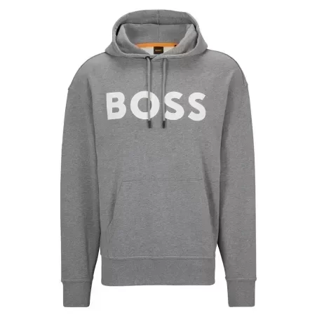 Sweat capuche homme Boss Gris french terry