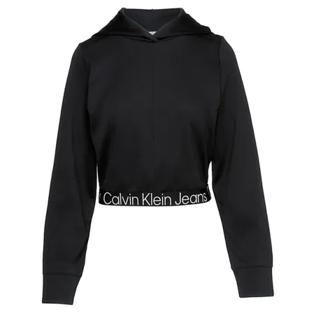 Sweat capuche femme Calvin Klein Noir Jersey Milano