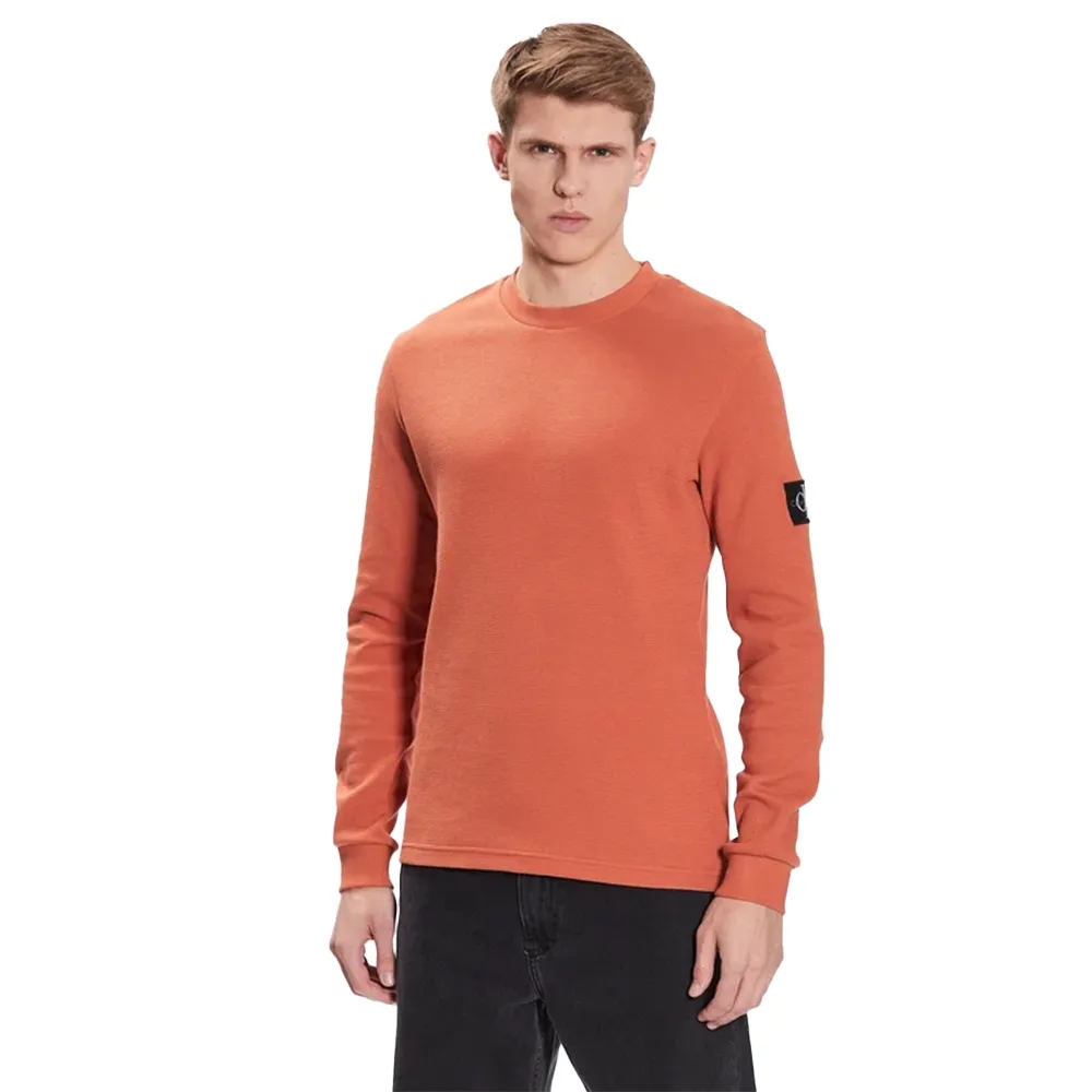 Calvin Klein Sweat Waffle original Homme Orange