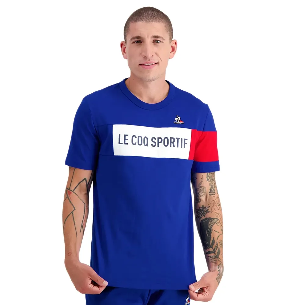 Le Coq Sportif T shirt Tricolore Homme Bleu