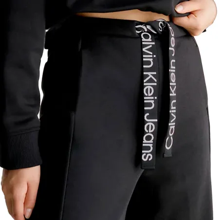 Pantalon jogging femme Calvin Klein Noir logo tape