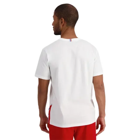 T shirt manche courte homme Le Coq Sportif Blanc Tricolore