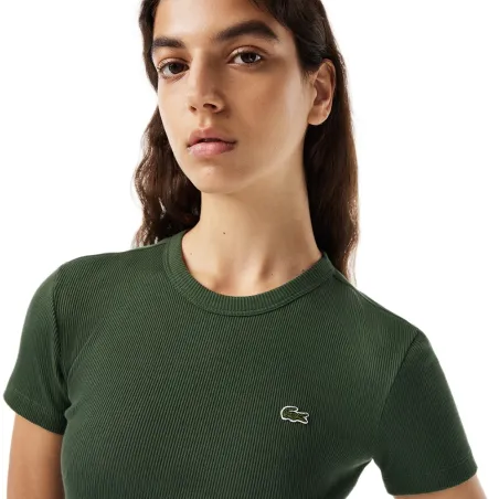 Tee shirt manche courte femme Lacoste Vert authentic