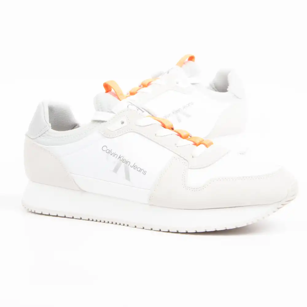 Basket de ville basse homme Calvin Klein Retro Runner Blanc - ZESHOES