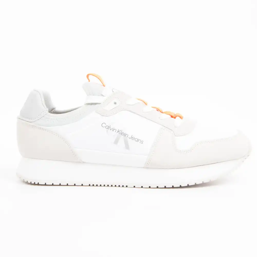 Basket de ville basse homme Calvin Klein Retro Runner Blanc - ZESHOES