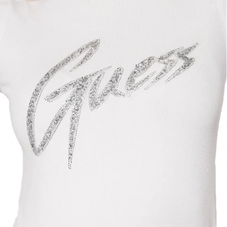 Pull femme Guess Blanc Signature logo