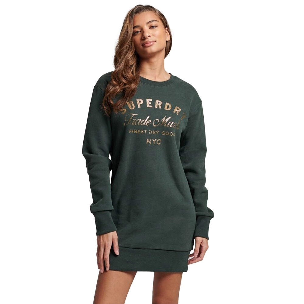 Superdry Robe jersey Femme Vert