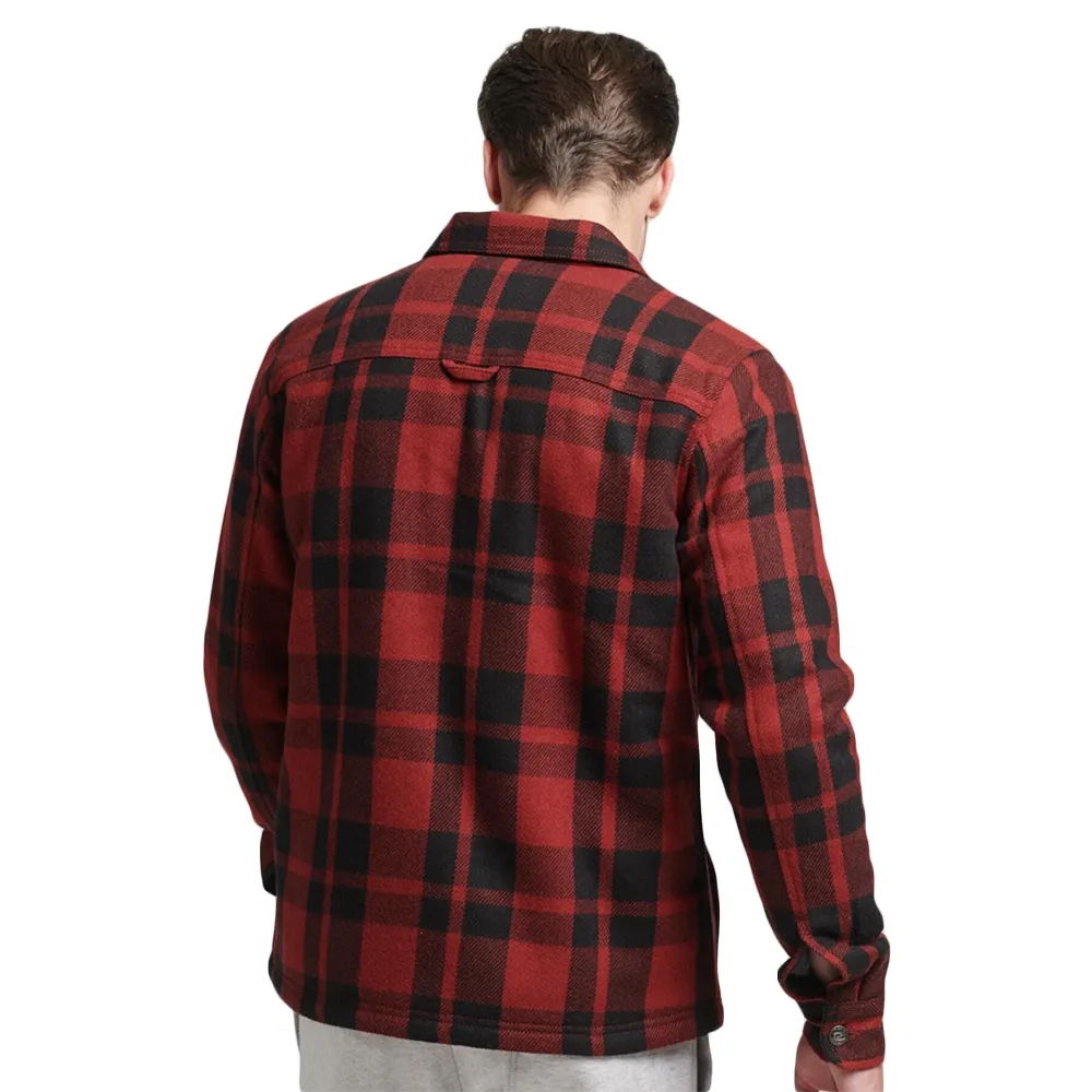 Chemise manches longues homme Superdry carreaux Rouge ZESHOES