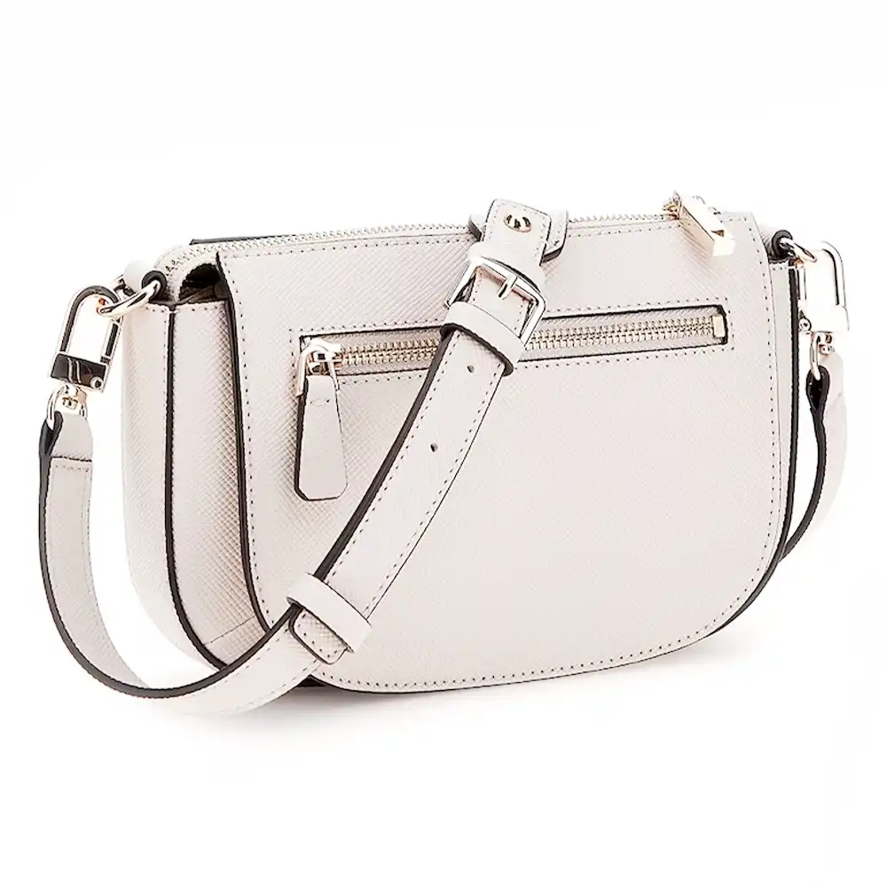 Sac bandoulière femme Guess triangle G Blanc - ZESHOES Sac bandoulière femme Guess triangle G Blanc - ZESHOES