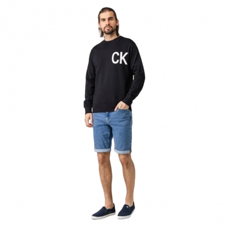Sweat shirt homme Calvin Klein Noir Statement logo