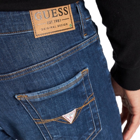 Jeans homme Guess Bleu classic logo triangle