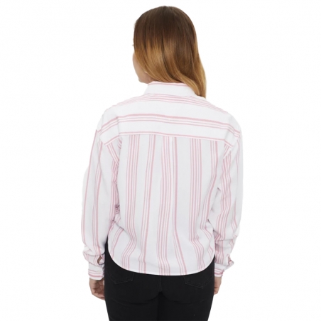 Chemise manche longue femme Tommy Jeans Rose Front tie stripe shirt