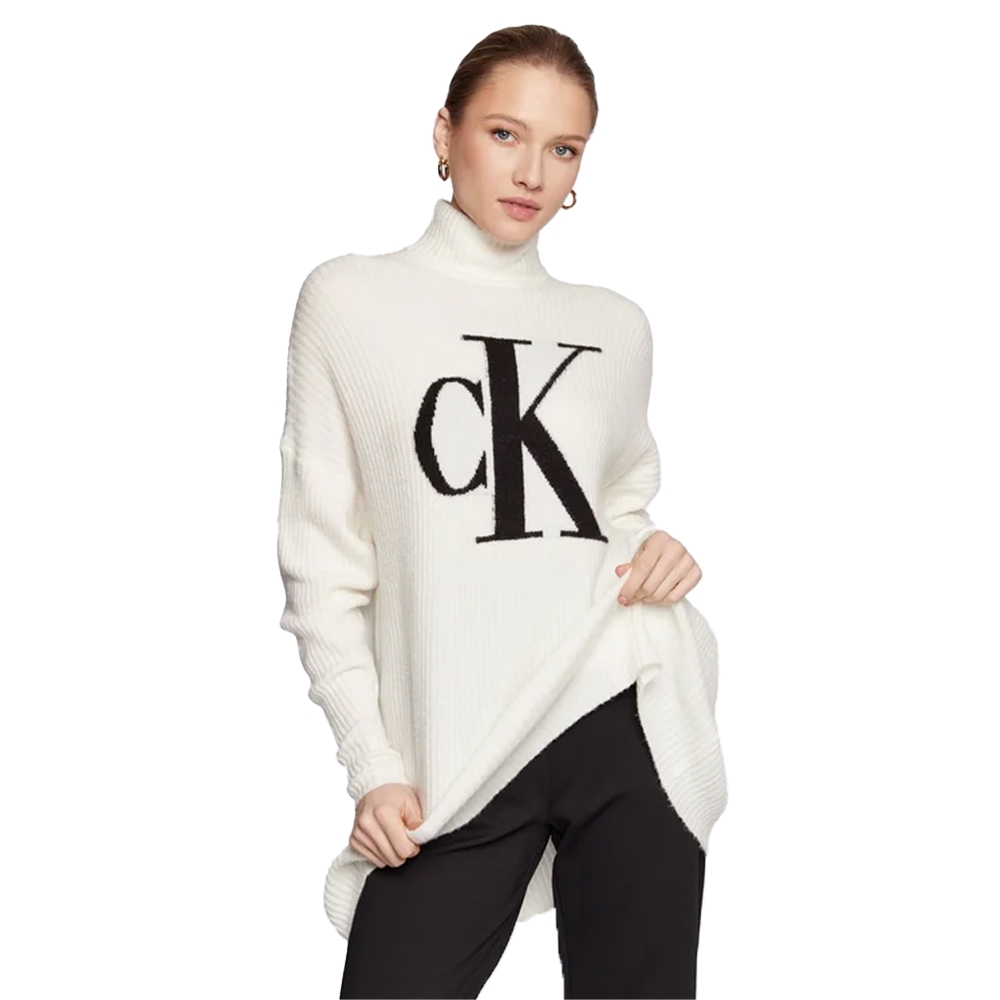 Calvin Klein Sweat Oversized Femme Blanc