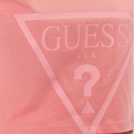 Tee shirt manche courte femme Guess Rose Classic logo triangle