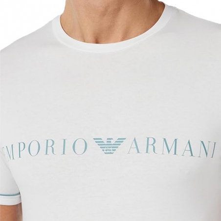 T shirt manche courte homme Emporio Armani Blanc Eagle