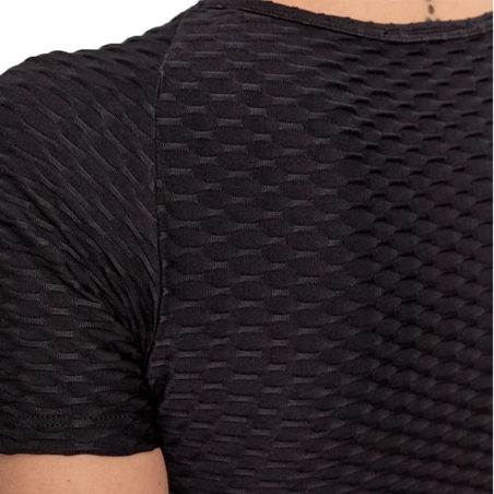 Tee shirt manche courte femme Guess Noir Original logo triangle